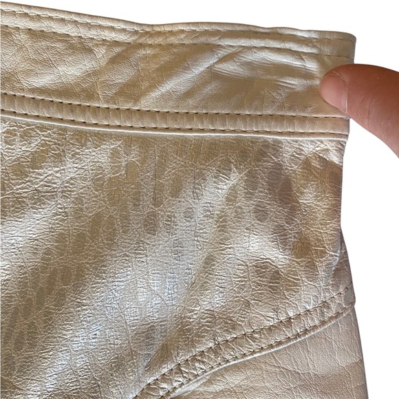 VTG leather skirt white and silver genuine leather long skirt 1980s 80s - Picture 5 of 11